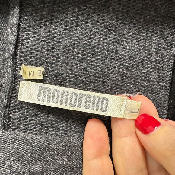 Monoreno Sweater Womens Large Gray Knit Rabbit Fur Blend Wrap Cowl Neck - Picture 5 of 6